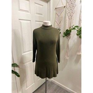 H by Halston Olive Green Mock Neck Tunic Ladies Size Small